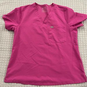FIGS women's Electric Orchid Catarina™ - One-Pocket Scrub Top - XL